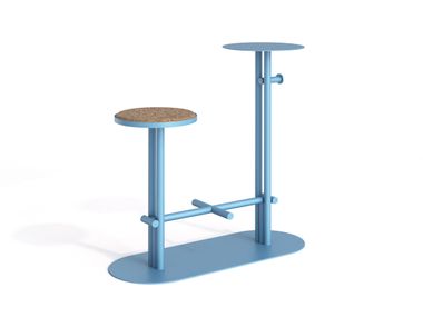 High steel and cork garden stool with coffee table DOT Joyf