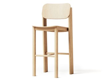 High wooden stool with back FLOW Joyf