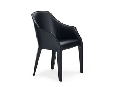 Leather chair with armrests VITTORIA Julia Italia