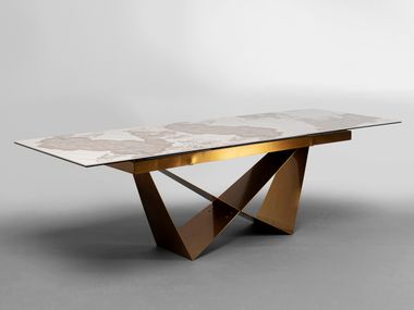 Extending rectangular ceramic table CONNESSO