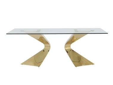 Rectangular glass table GLORIA GOLD KARE Design