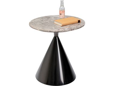 Round resin and stainless steel high side table RITA KARE Design