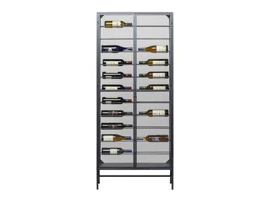 Floor glass and steel bottle rack SURI KARE Design