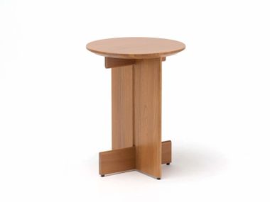 Round solid wood side table A-ST01 KARIMOKU