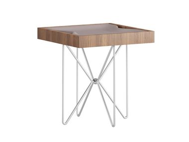 Square wood veneer coffee table with tray KILIG Ersa