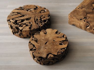 Round coffee table in solid Teak Root KOBE ELITE TO BE