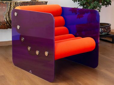 Fabric armchair with armrests MW02 POP ARMCHAIR IN GLASS KUUMO