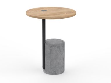 Mesa auxiliar redonda de chapada en madera PANACHE MATSU