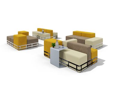 Für Hotel/Gastro modulares Doppelseitiges Sofa aus Wolle SINGLAX KVN Design Furniture