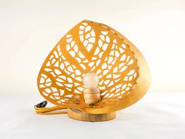 Wooden and metal table lamp BEGOÑA Kaimok