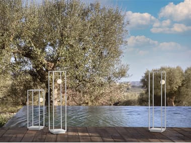 Karman, ABACHINA Lampada da terra a LED in alluminio con vassoio