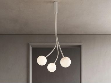 Lampada da soffitto in vetro acidato con braccio flessibile MOONY Karman