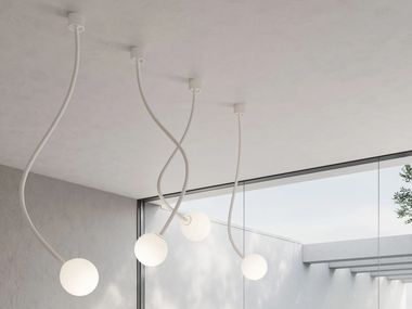 Lampada da soffitto in vetro acidato con braccio flessibile MOONY Karman