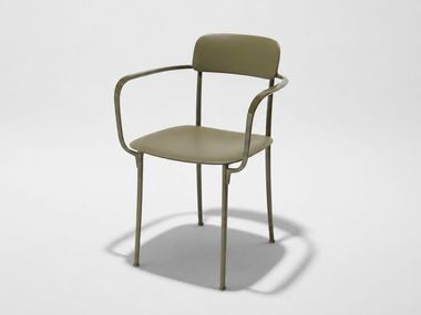 Die cast aluminium chair with armrests SAVOIA Kartell