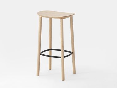 High backless wooden stool with footrest KALT Kastel