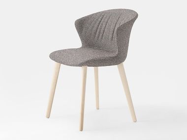 Fabric chair with wooden legs KICCA PLUS SOFT Kastel