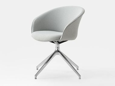 Trestle-based swivel fabric chair KONNY Kastel