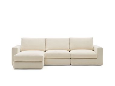 Removable-cover 4-seat sofa with right- or left-hand chaise longue ALEA Kave Home