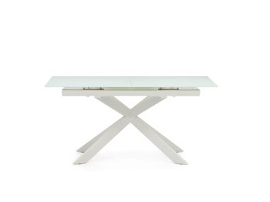 Extending rectangular Glass and Stainless Steel table ATMINDA Kave Home