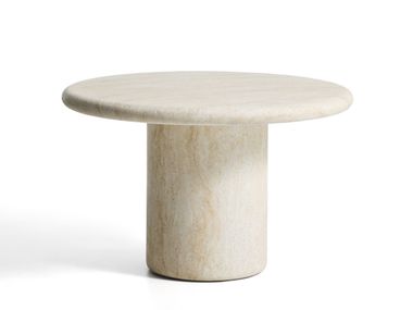 Round concrete table with travertine effect DRASI Kave Home