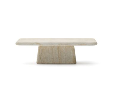 Rectangular concrete coffee table with travertine effect DRASI Kave Home