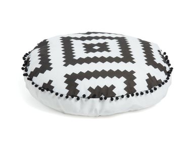 Round polyester pouf with removable lining ETHNIE Kave Home