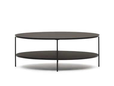 Oval coffee table in tempered glass and metal FIDEIA Kave Home