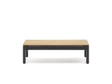 Rectangular aluminium and wood garden side table SORELLS Kave Home