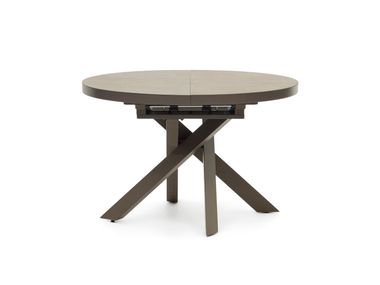 Round extendable table in stainless steel and porcelain VASHTI Kave Home