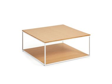 Square coffee table in metal and veneered wood YOANA Kave Home