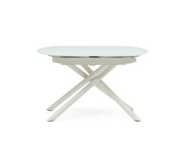 Extending Glass and Stainless Steel table YODALIA Kave Home