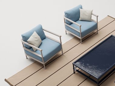 Fabric garden armchair with armrests ALIZE Kettal