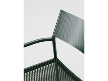 PASSAGE Aluminium easy chair with armrests and rope seat By Kettal