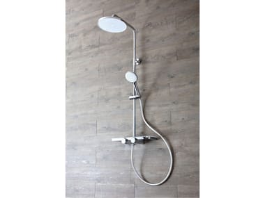 Kinedo, AQUAMIX Colonna doccia a parete termostatica in acciaio cromato