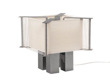 Stainless steel and japanese paper table lamp BOXING RING - 081 Køge