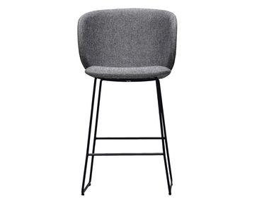 Sled base high fabric stool with back DUA Kristalia