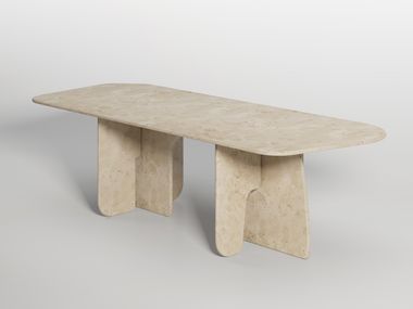 Rectangular natural stone table LAMÉ TABLE 5 Davani