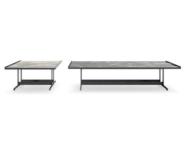 Low metal coffee table with polished stoneware top LAND Capo d’Opera