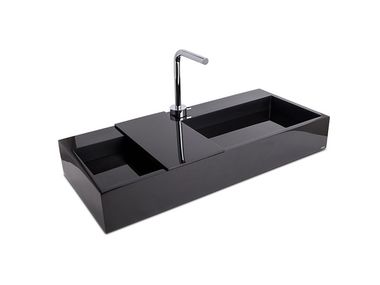 Lavabo da appoggio rettangolare in resina LARGE Vallvé