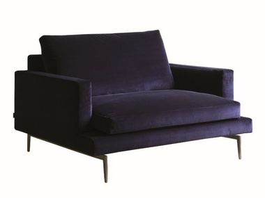 Fabric armchair with removable cover with armrests LARSEN Verzelloni