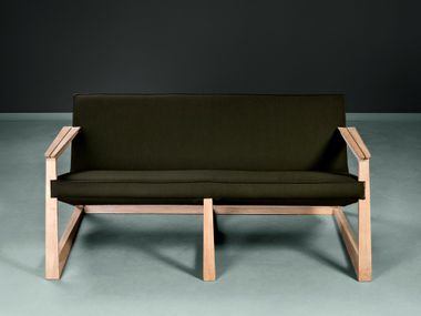 Fabric small sofa LASTA HOOKL und STOOL