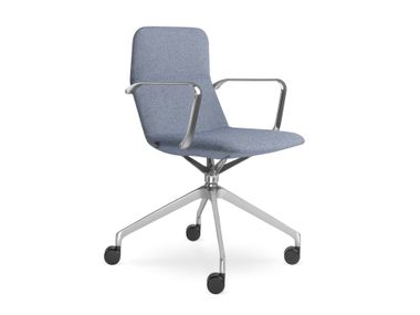 Sedia ufficio operativa girevole in tessuto con ruote con braccioli FLEXI LIGHT CHL BR F75-N6 LD Seating