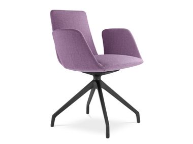Trestle-based swivel fabric training chair HARMONY MODERN 870 F90-BL LD Seating
