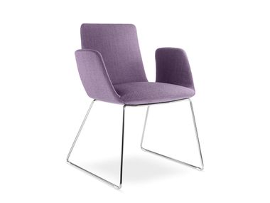 Sled base fabric chair with armrests HARMONY MODERN 870-Q-N4 LD Seating
