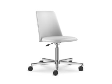 Sedia ufficio operativa girevole in pelle a 5 razze MELODY CHAIR 361 F37-N6 LD Seating
