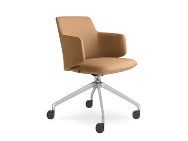 Trestle-based height-adjustable chair with castors MELODY MEETING 360 F75-N6 LD Seating