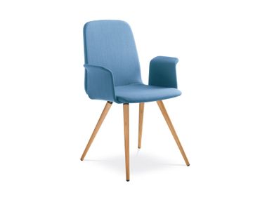 Upholstered fabric reception chair with armrests SUNRISE 152-D BR LD Seating