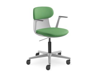 Sedia ufficio operativa girevole con braccioli a 5 razze ZOE 220-GR BR LD Seating