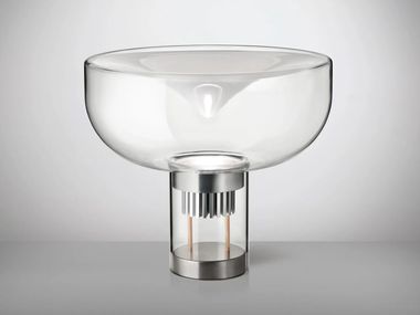 LED glass table lamp AELLA T45 OPENWORKED LEUCOS
