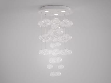 Lampada da soffitto a LED in acciaio e vetro ETHER S RD LEUCOS